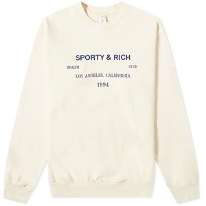 Sporty & Rich Health Club Crewneck - Cream